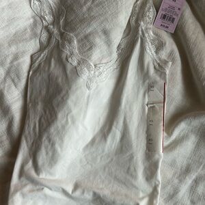 Wild Fable White Lace Trim Tank Top